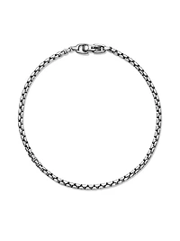 Box Chain Bracelet Sterling Silver, 2.7MM
