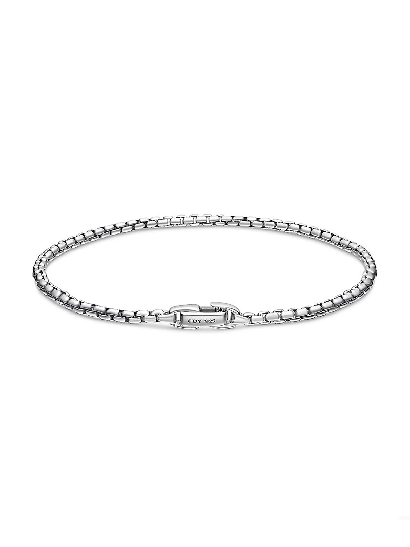 Box Chain Bracelet Sterling Silver, 2.7MM