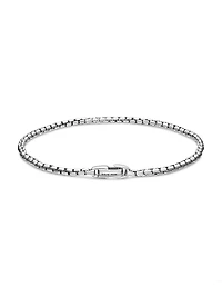 Box Chain Bracelet Sterling Silver, 2.7MM