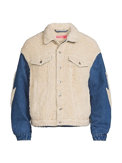 O-Lightning Sherpa Denim Trucker Jacket