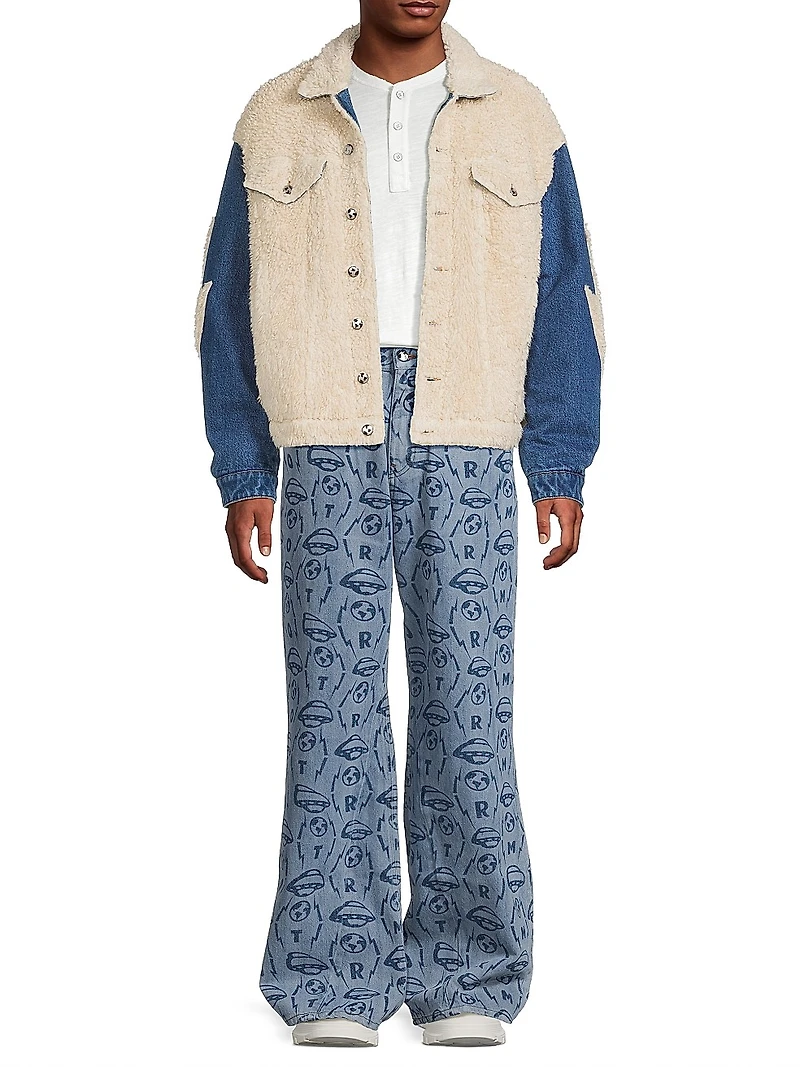 O-Lightning Sherpa Denim Trucker Jacket