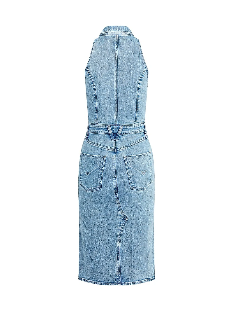 Denim Halterneck Utility Dress