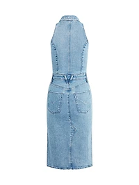 Denim Halterneck Utility Dress