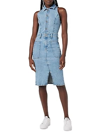 Denim Halterneck Utility Dress