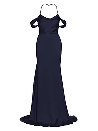 Muriel Satin Halterneck Gown