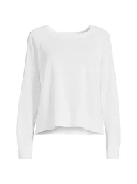 Linen & Cotton-Blend Crewneck Sweatshirt