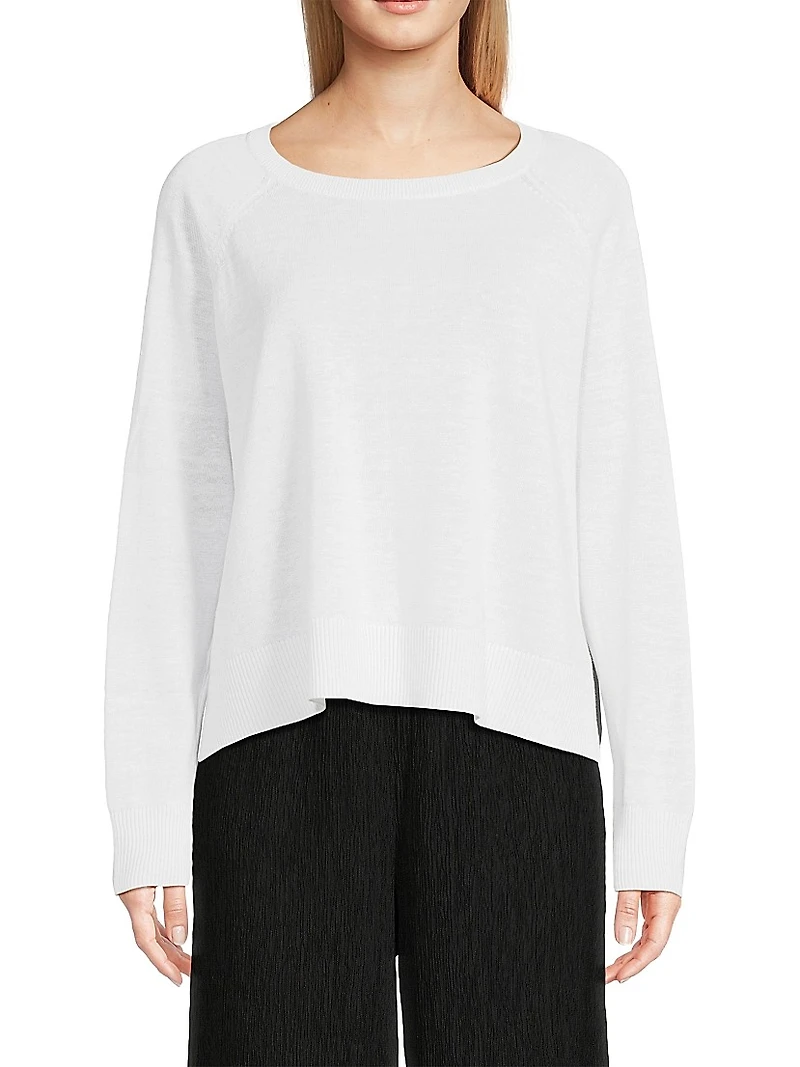 Linen & Cotton-Blend Crewneck Sweatshirt