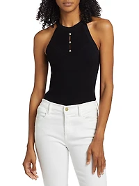 Jylian Halter Neck Knit Top
