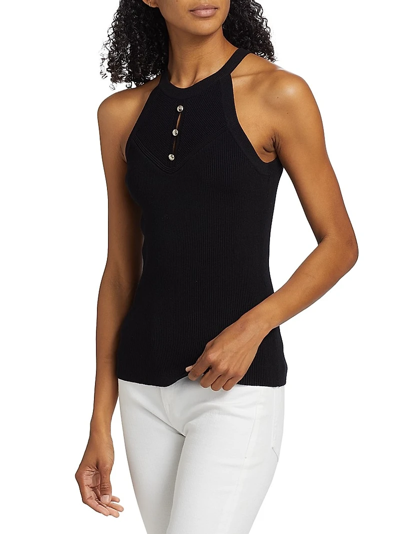Jylian Halter Neck Knit Top