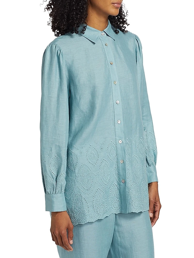 Lesley Linen Eyelet Shirt
