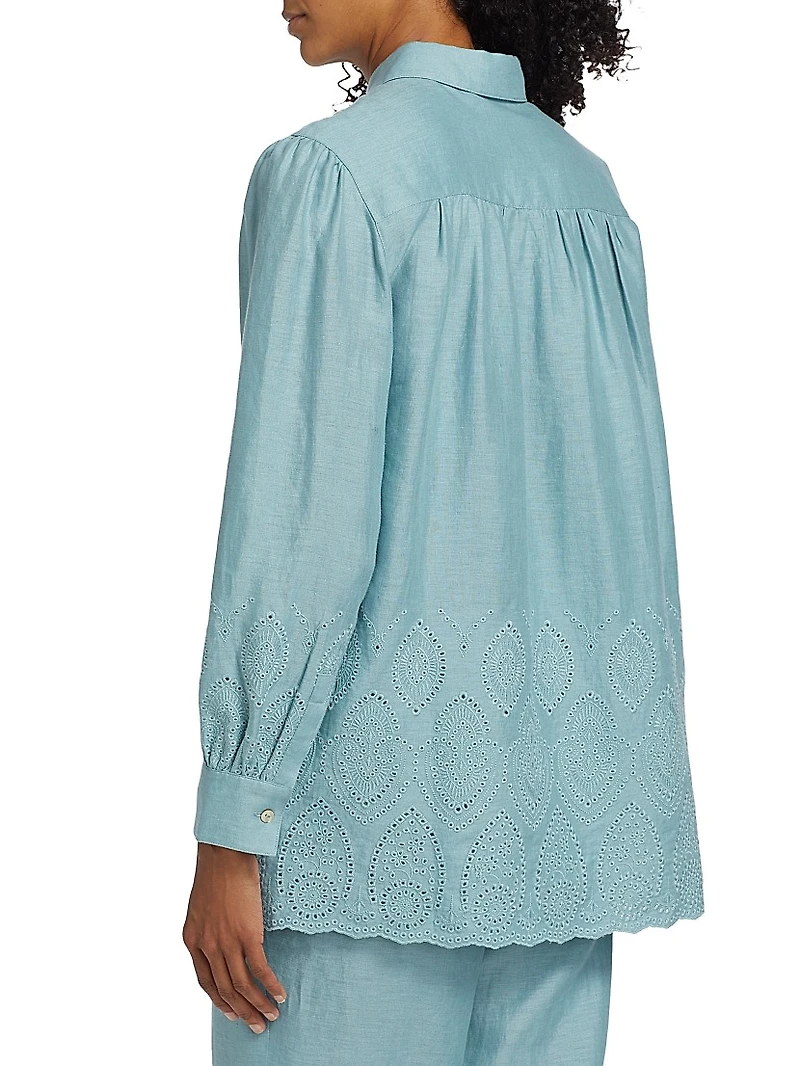 Lesley Linen Eyelet Shirt