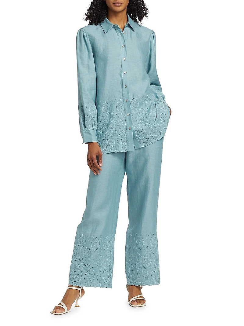 Lesley Linen Eyelet Shirt