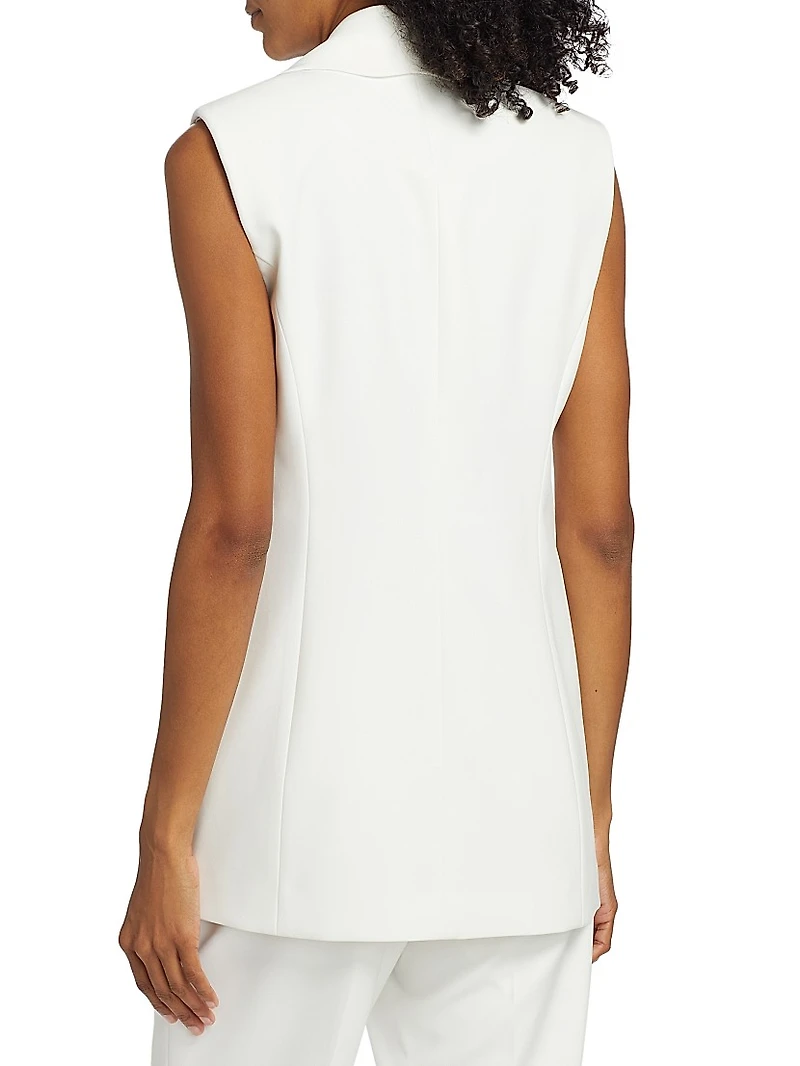 Daniela Scallop-Lapel Sleeveless Blazer