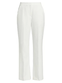 Daniela Scallop-Pocket Straight-Leg Pants