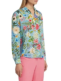 Madeline Wild Meadow Silk-Blend Blouse