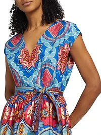 Adeline Tapestry Floral Cotton Midi-Dress