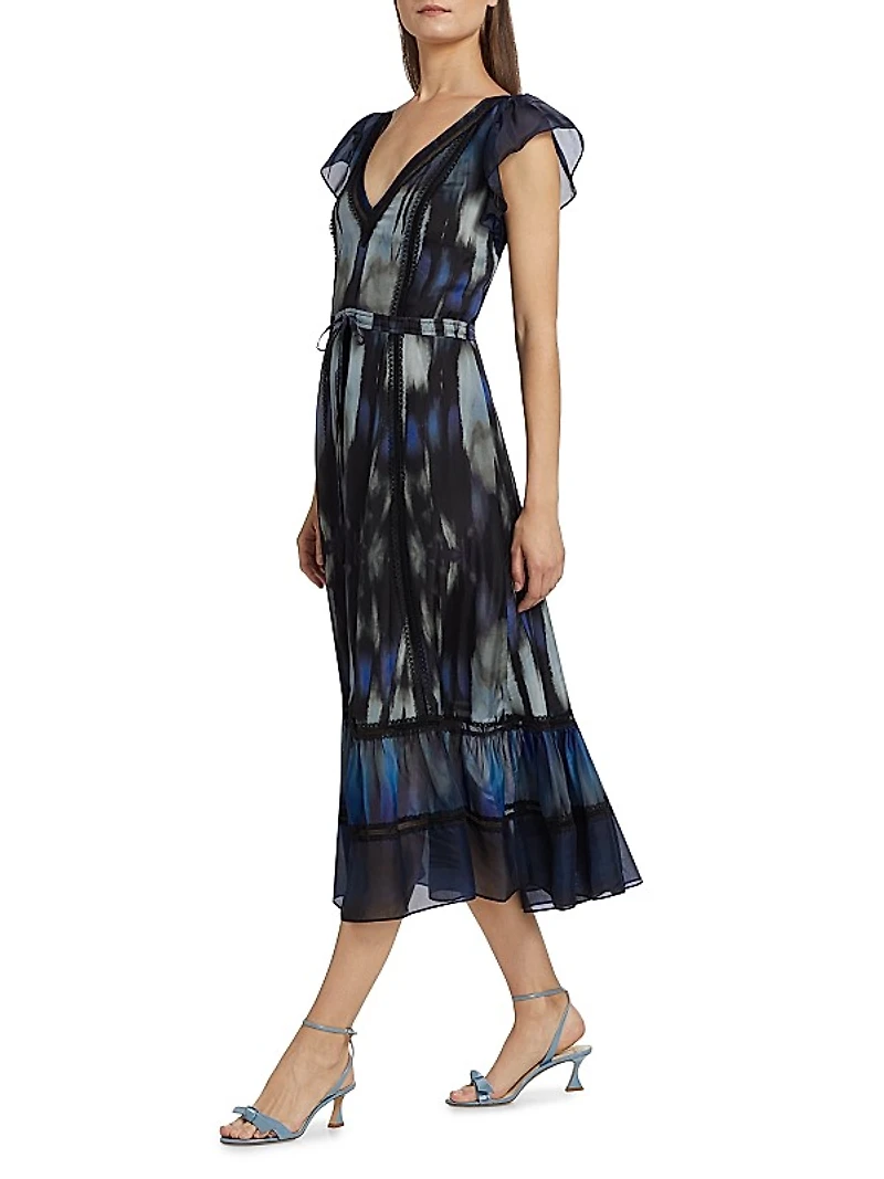 Ombré Drawstring Midi-Dress
