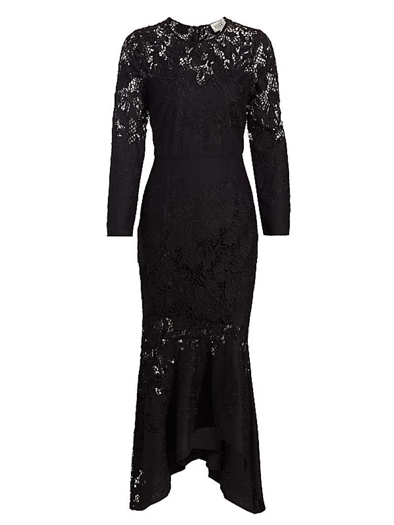 Guipure Lace Trumpet Cocktail Dress
