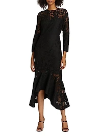 Guipure Lace Trumpet Cocktail Dress