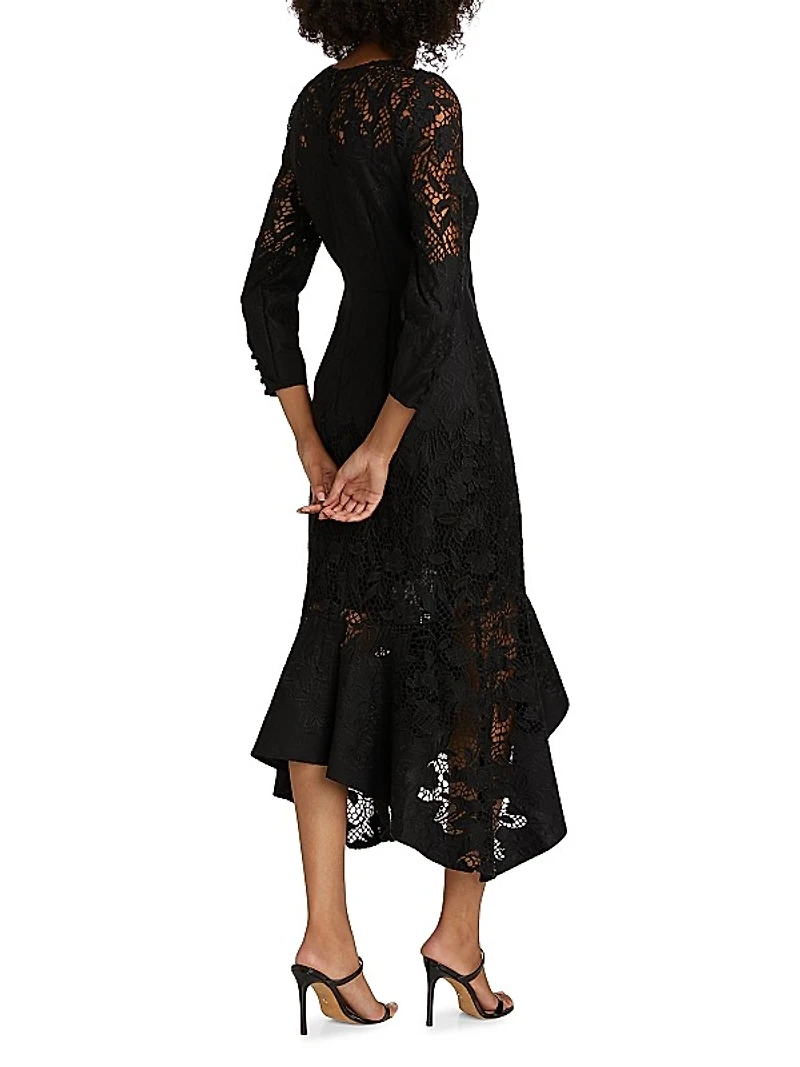 Guipure Lace Trumpet Cocktail Dress