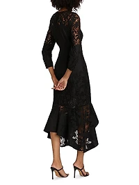 Guipure Lace Trumpet Cocktail Dress