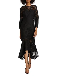 Guipure Lace Trumpet Cocktail Dress