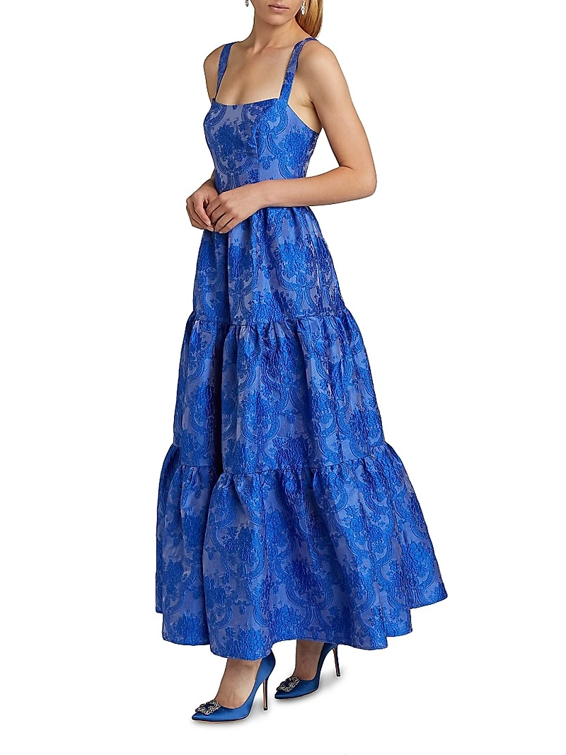 Terry Floral Sleeveless Maxi Dress