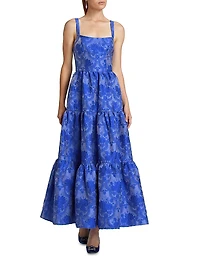 Terry Floral Sleeveless Maxi Dress