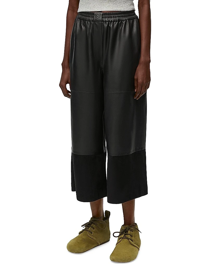 Cropped Leather Trousers