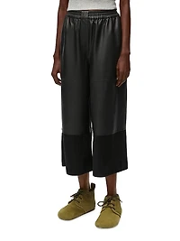 Cropped Leather Trousers