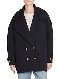 Pebble Wool-Cashmere Blend Peacoat