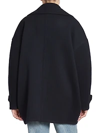 Pebble Wool-Cashmere Blend Peacoat