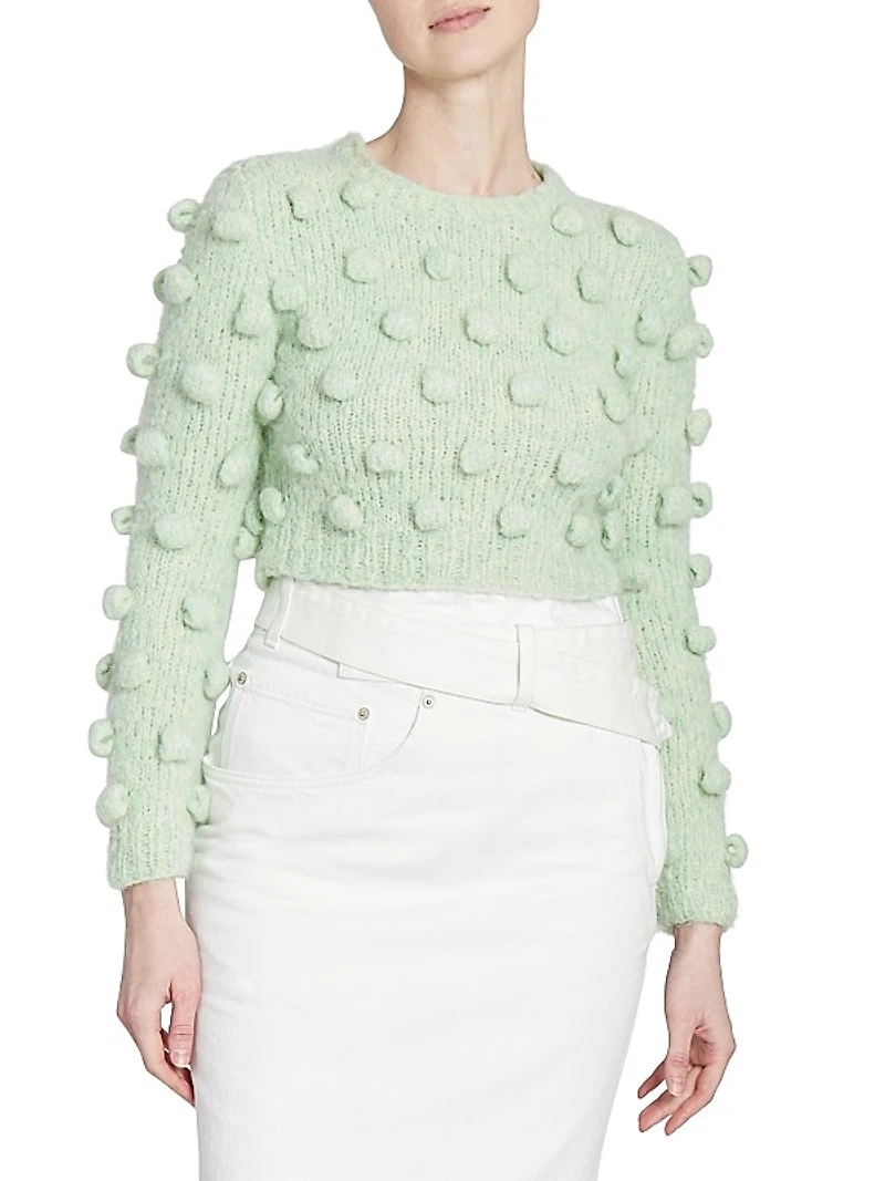 Cropped Pom-Pom Sweater