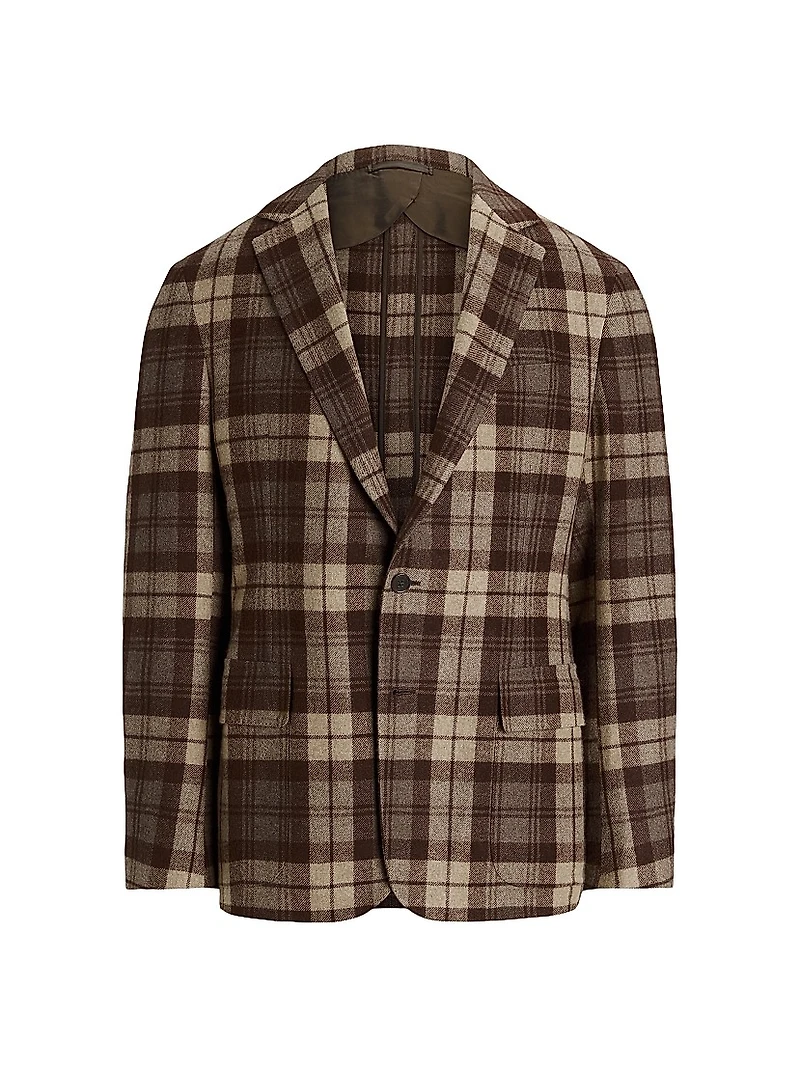 Hadley Plaid Cashmere Two-Button Jacket