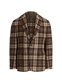 Hadley Plaid Cashmere Two-Button Jacket