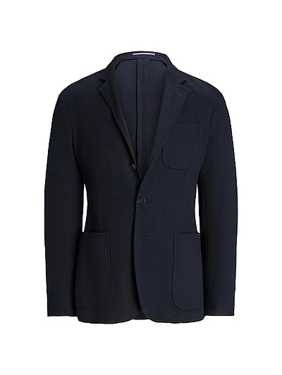 Notch Lapel Cotton Blazer