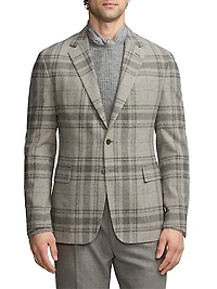 Hadley Plaid Wool Two-Button Jacket