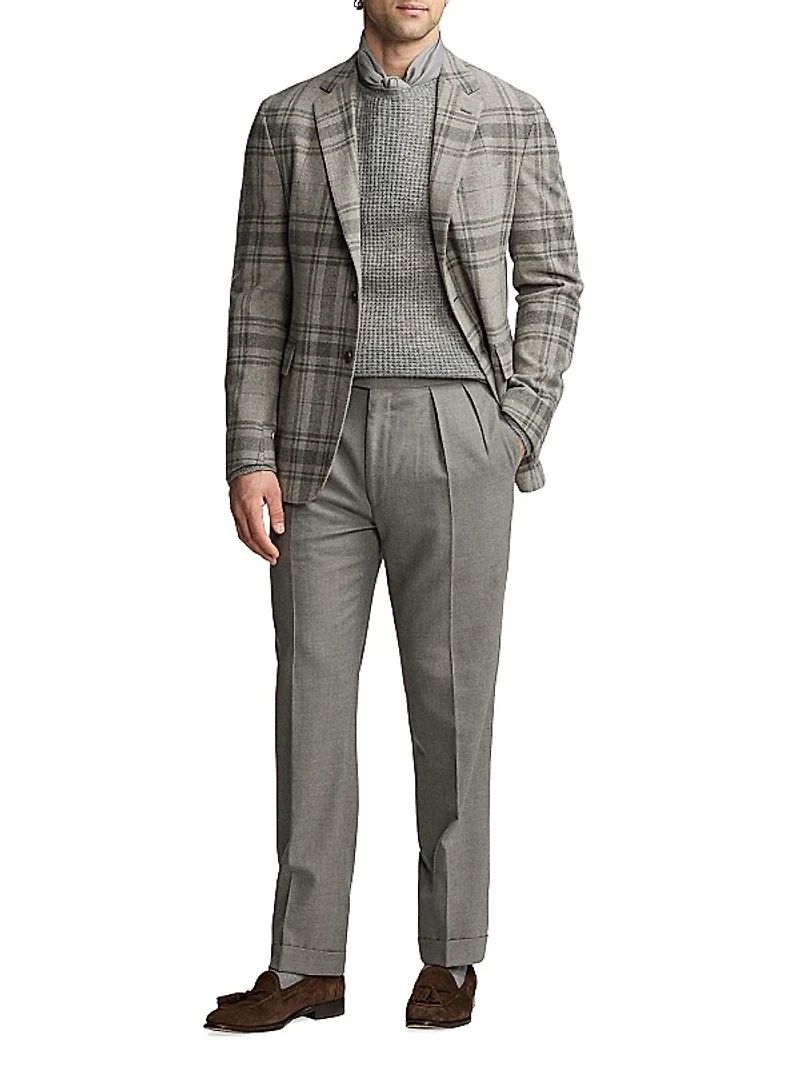Hadley Plaid Wool Two-Button Jacket