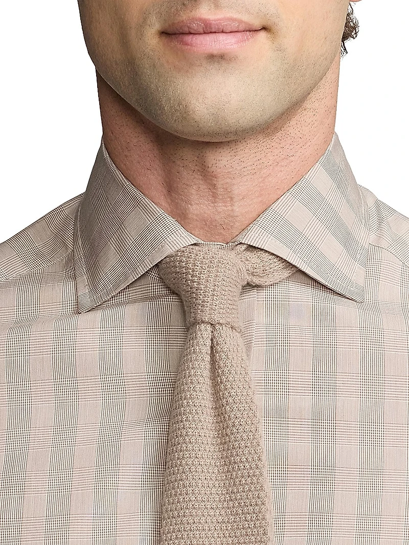 Glen Check Cotton Dress Shirt
