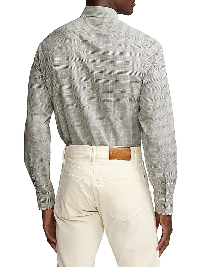 Cotton Flannel Glen-Check Sport Shirt