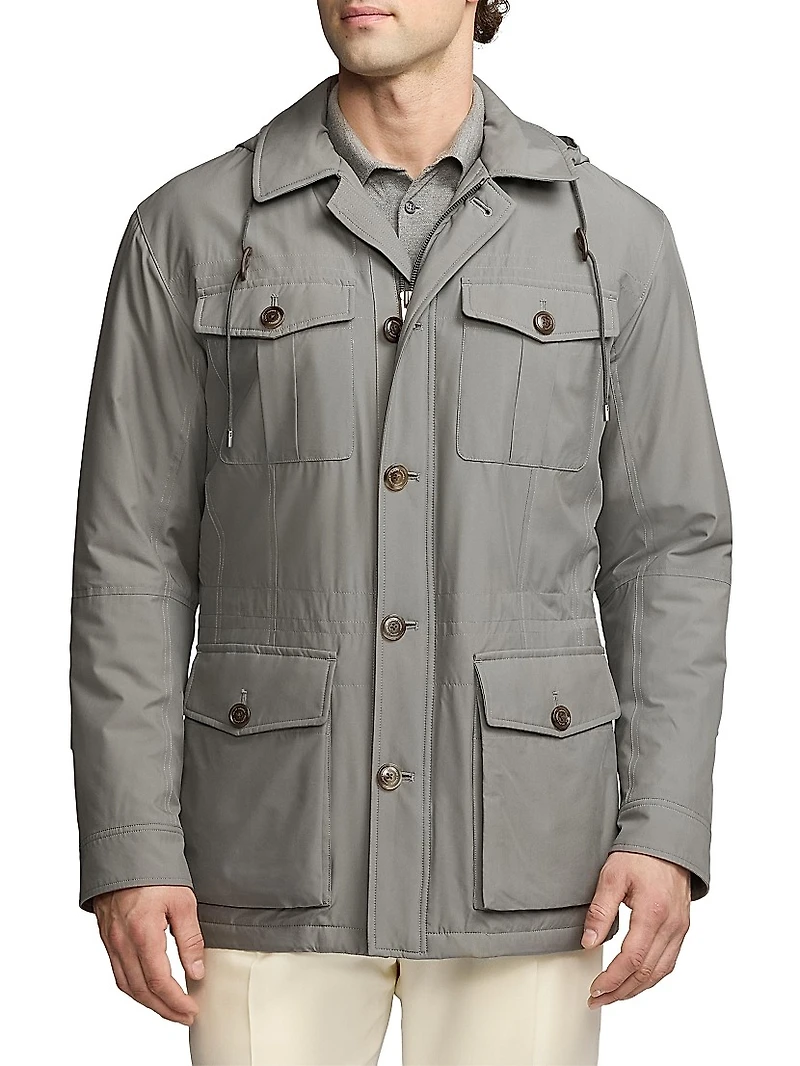 Hartridge Silk Hooded Field Jacket