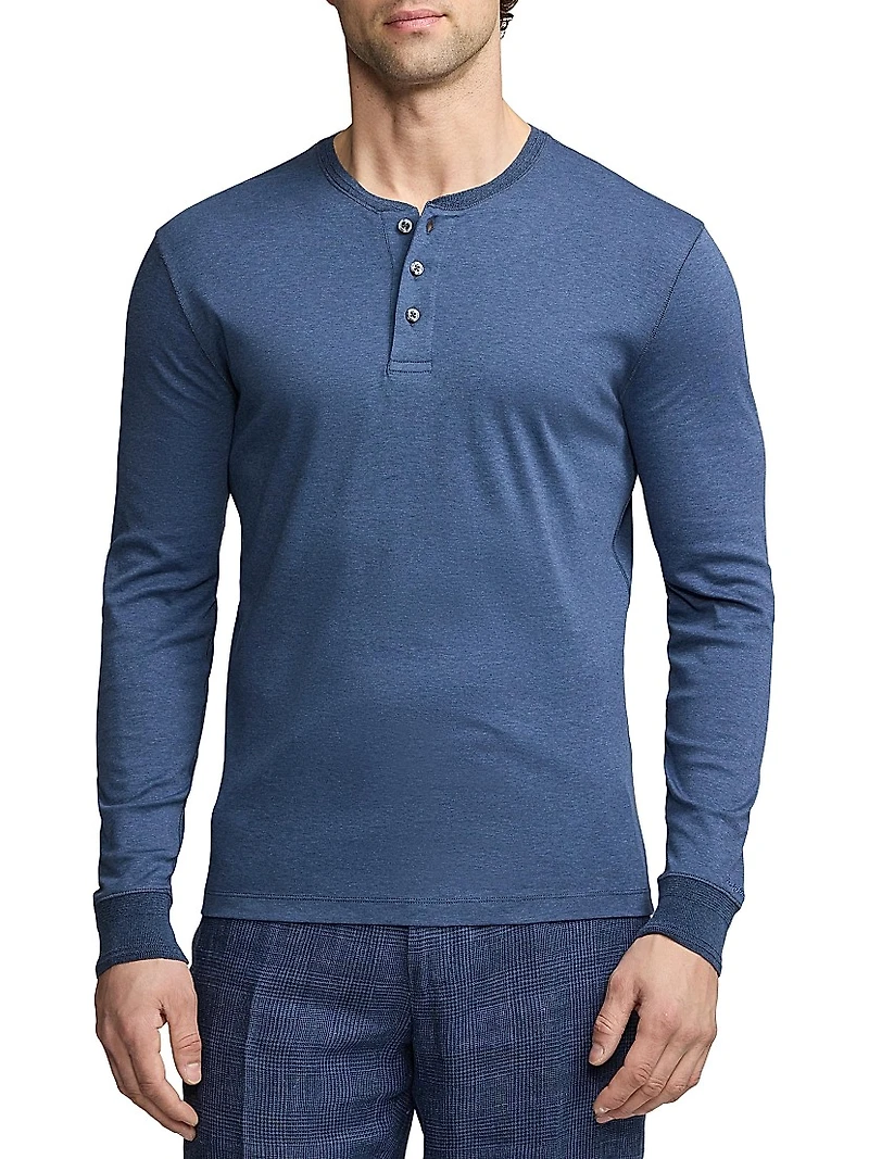 Cotton Crewneck Henley