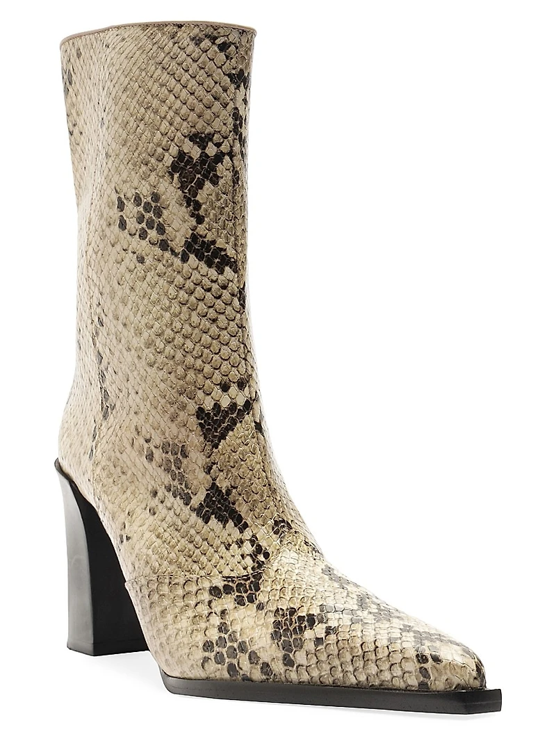 Raffaela 90MM Snake-Print Leather Boots