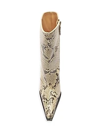 Raffaela 90MM Snake-Print Leather Boots