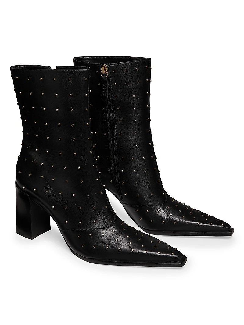 Raffaela 90MM Studded Leather Booties