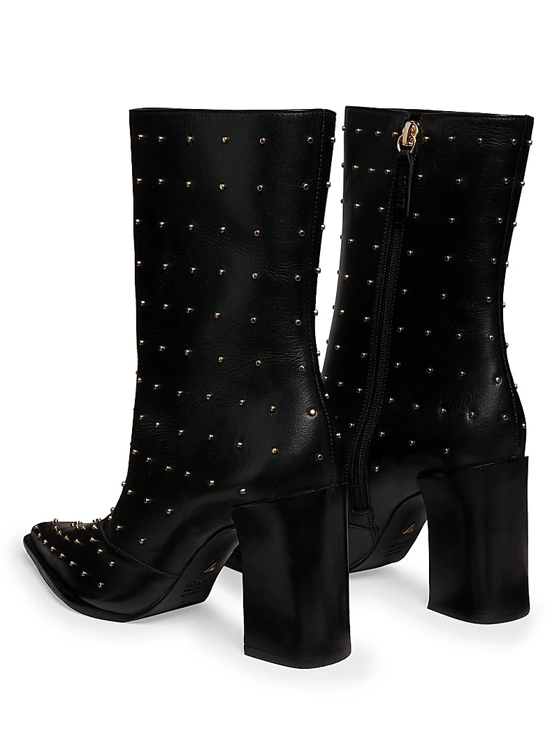 Raffaela 90MM Studded Leather Booties