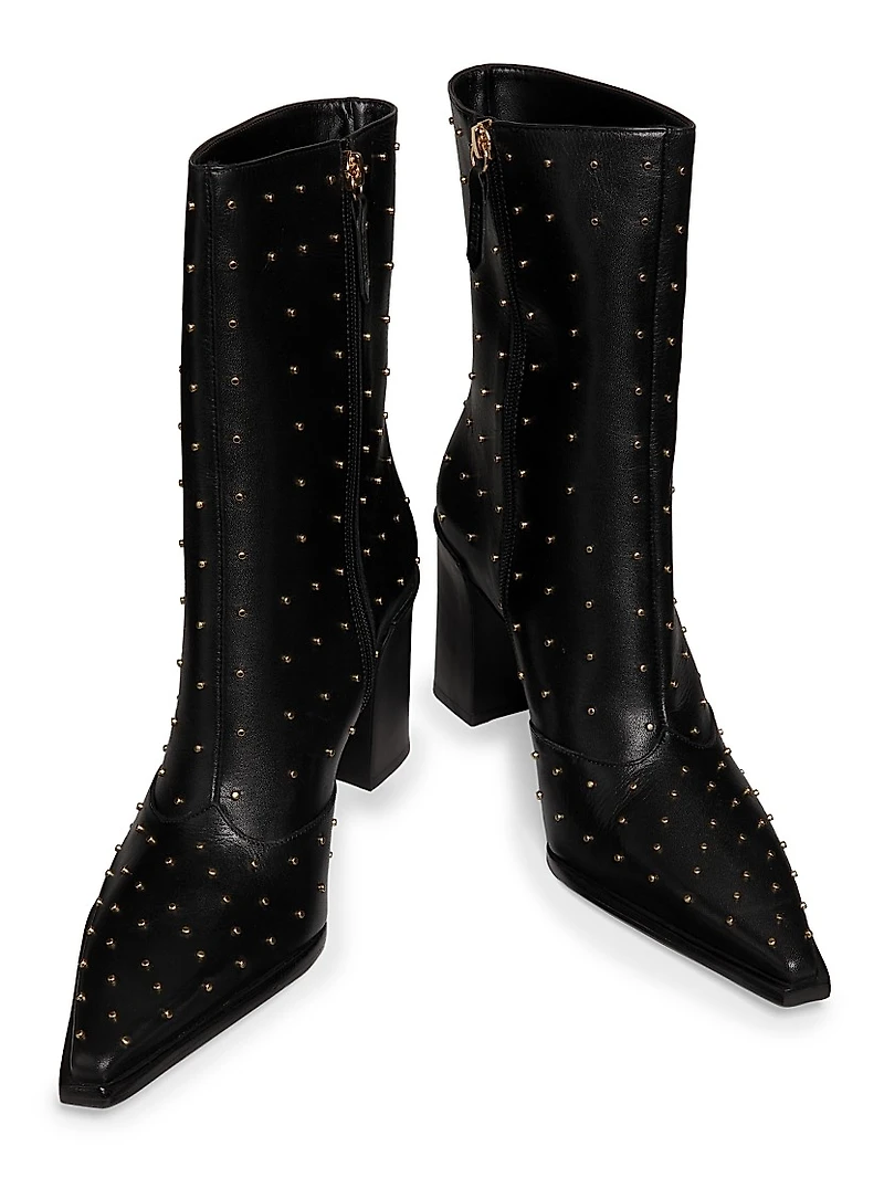 Raffaela 90MM Studded Leather Booties