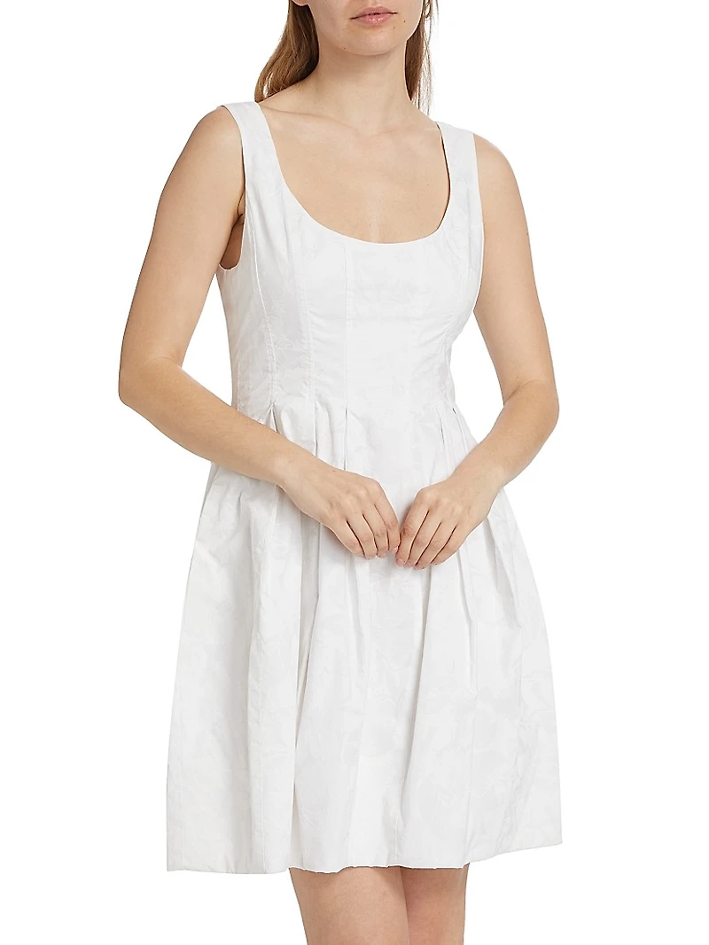 Jade Floral Cotton Scoopneck Minidress