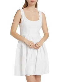 Jade Floral Cotton Scoopneck Minidress