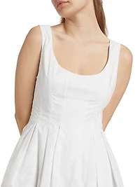 Jade Floral Cotton Scoopneck Minidress